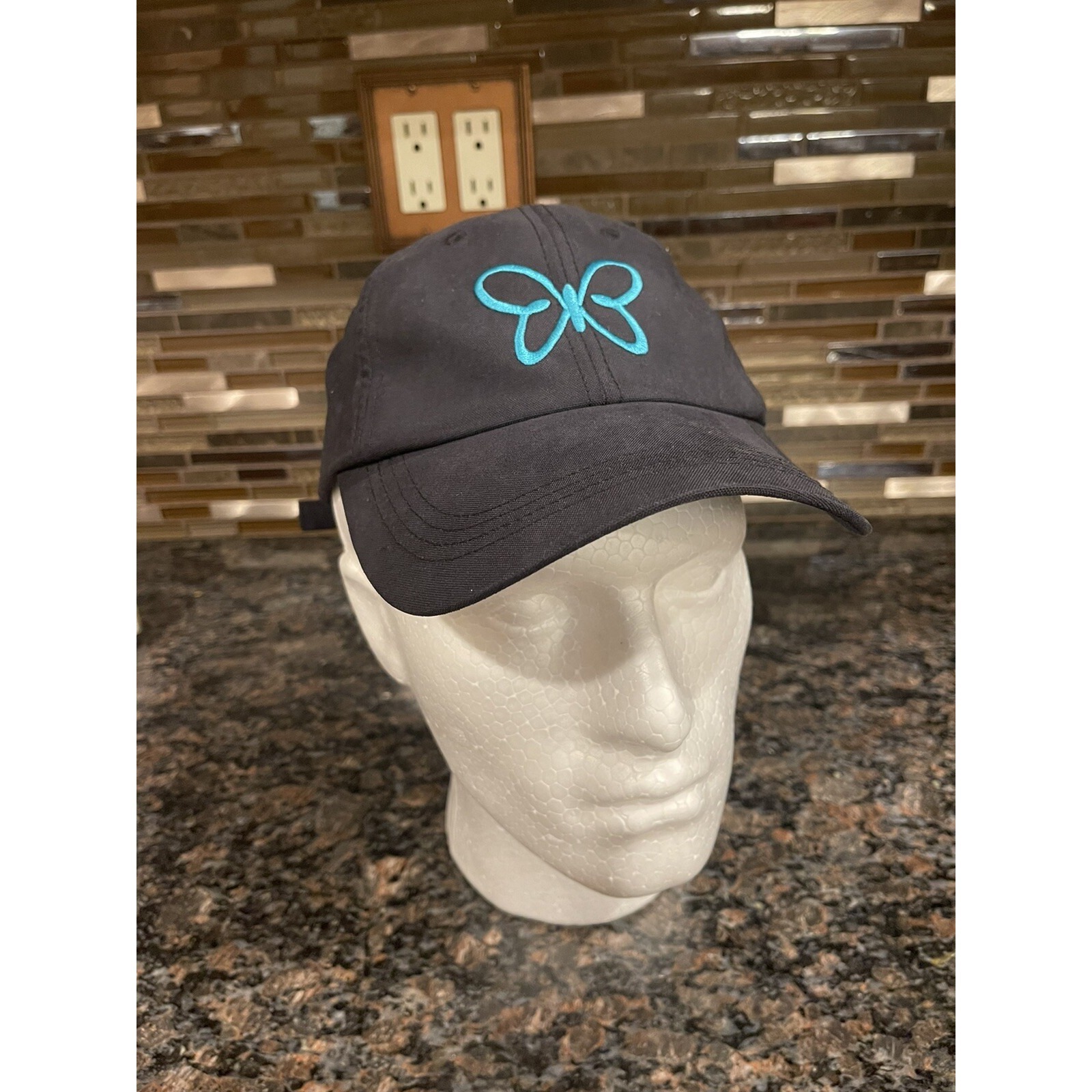 Port Authority Signature Hat Teal Butterfly Challenge Ovarian Cancer Awareness